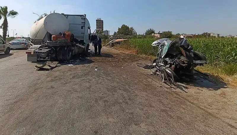 Adana’da Tanker Kazası: Otomobil ve Kamyon Şiddetle Çarpıştı!